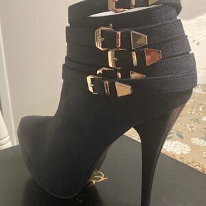 Elegant Black High Heel Ankle Boots